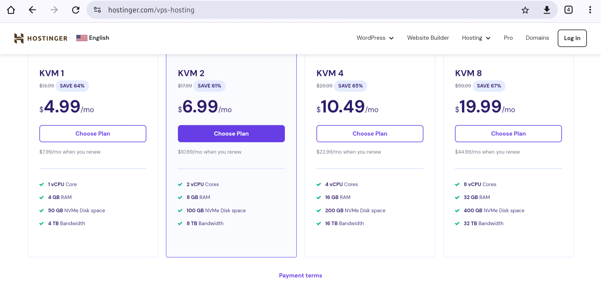 Hostinger pricing