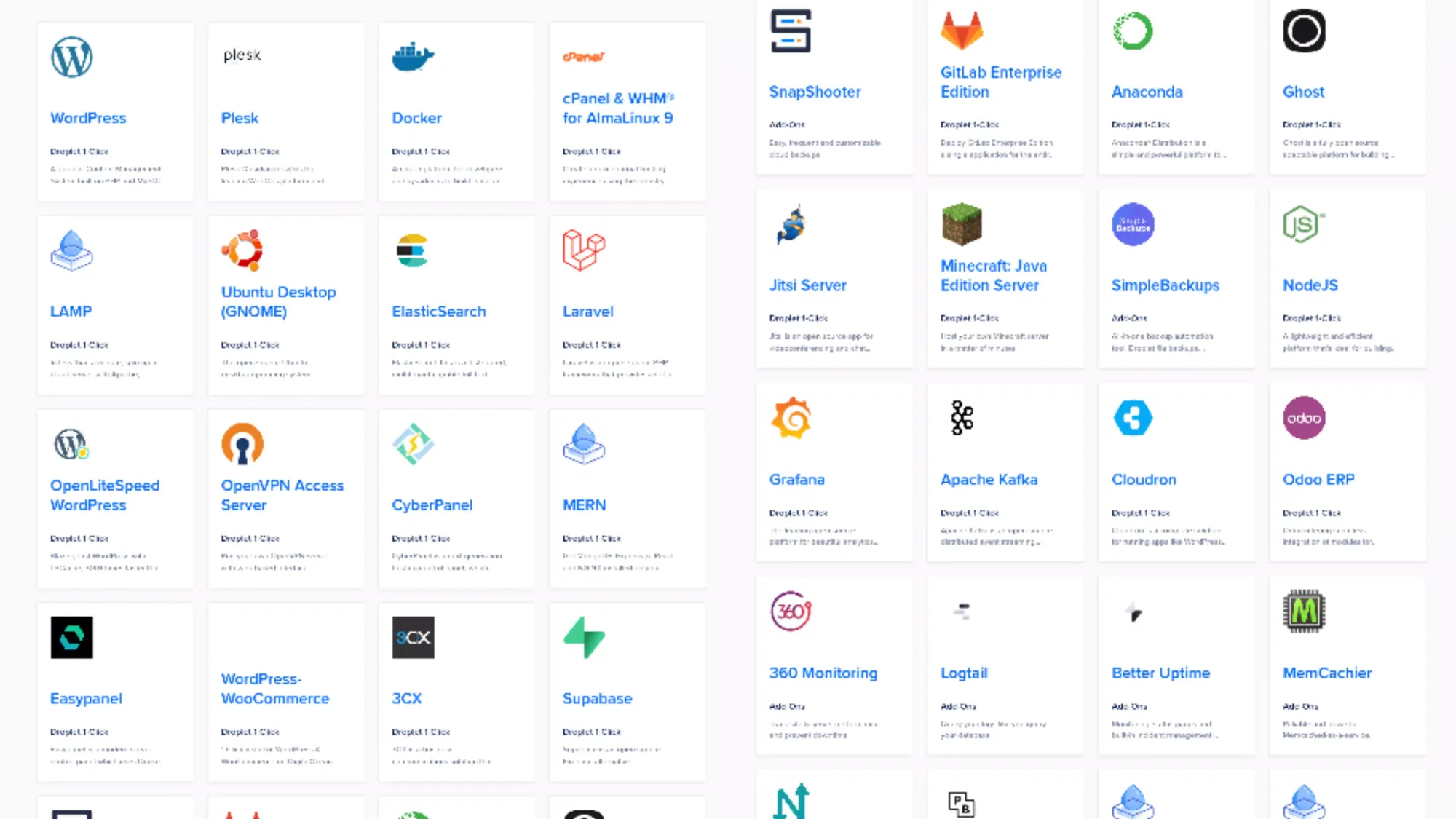 One click deployment apps on DigitalOcean Marketplace