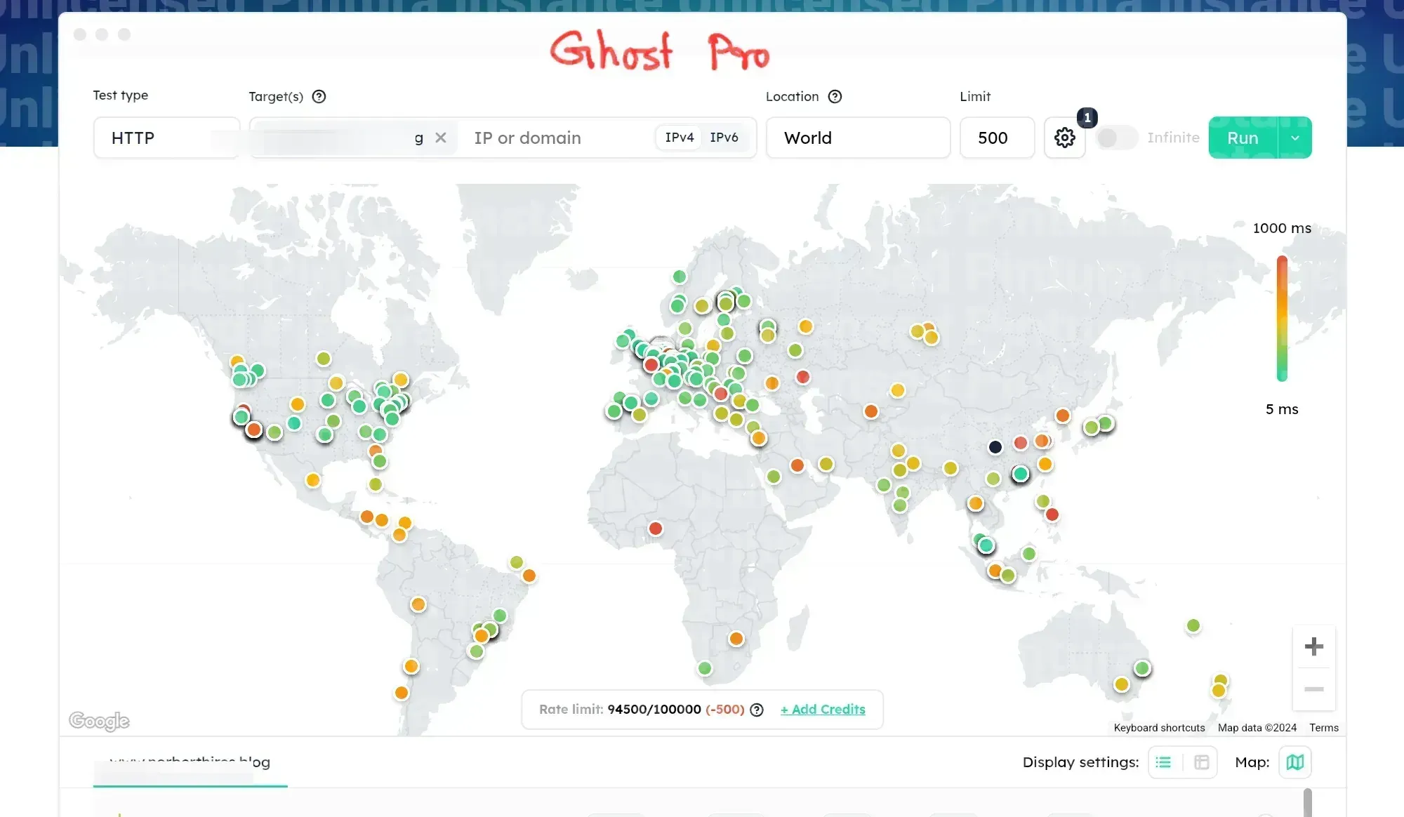 Ghost Pro TTFB result from accross the Globe.